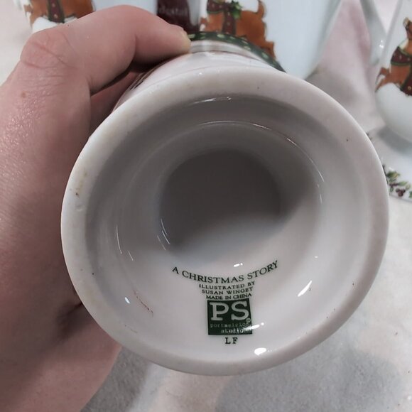 Portmeirion A Christmas Story 4 Pedestal Mugs Salt Pepper Shaker Set Winget - Picture 14 of 16